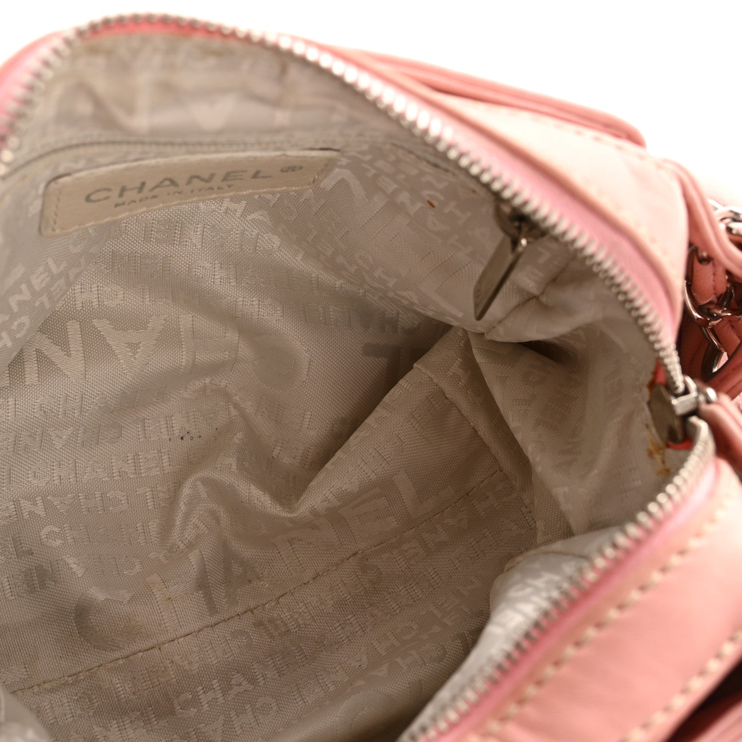 Chanel Canvas Woven Lambskin Lax Accordion Hobo Pink 5 of 13