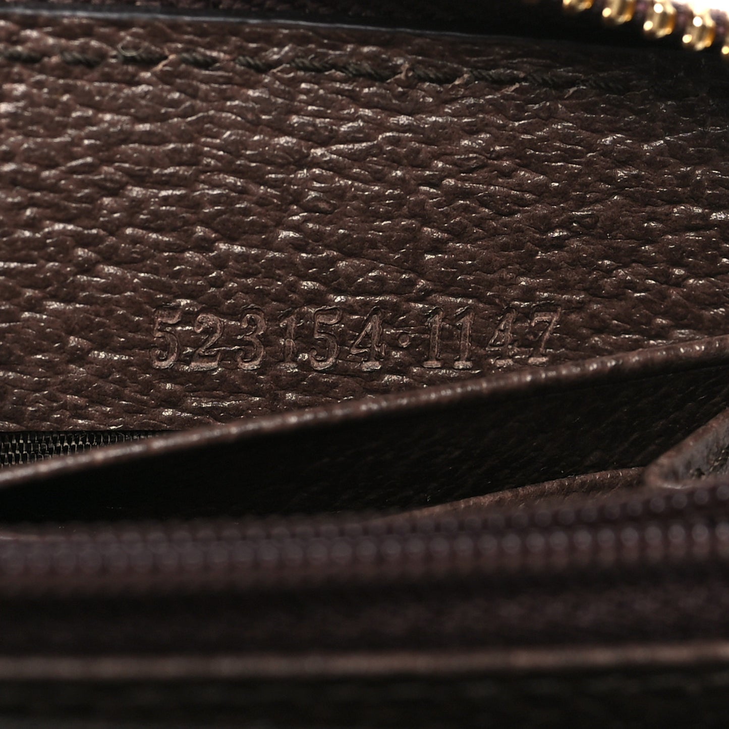 GG Supreme Monogram Web Ophidia Zip Around Wallet Brown