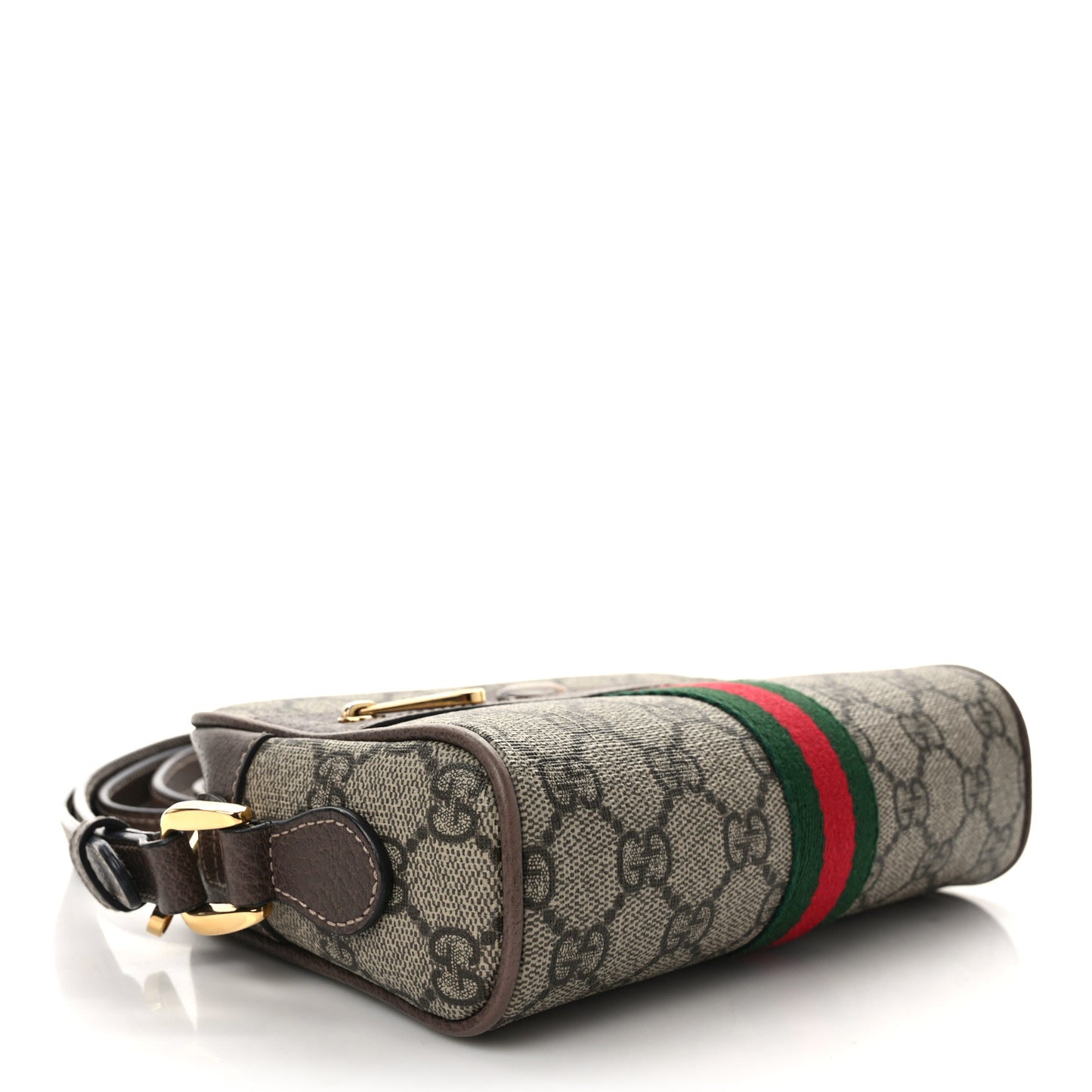 GG Supreme Monogram Web Mini Ophidia Shoulder Bag Brown