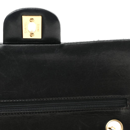Chanel Lambskin Quilted Medium Double Flap Black 15 of 19