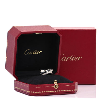 Cartier 18K White Gold Platinum Diamond Ceramic Small Trinity Ring 48 4.5 6 of 6