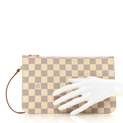 Louis Vuitton Damier Azur Neverfull MM GM Pochette Rose Ballerine 3 of 9