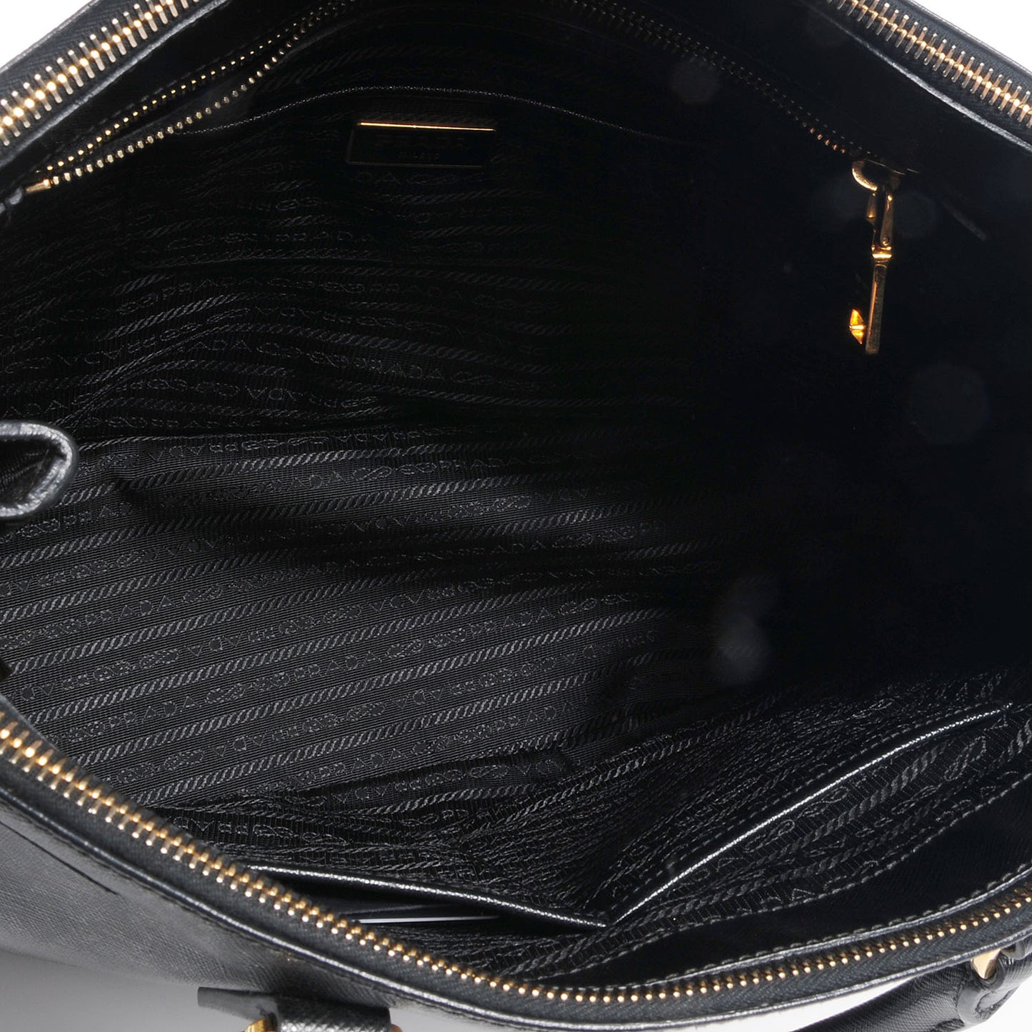 Saffiano Lux Large Double Zip Tote Nero Black