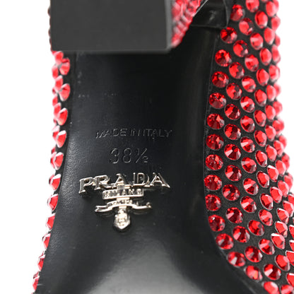 Prada Satin Crystal 85mm Pumps 38.5 Rubino 7 of 7