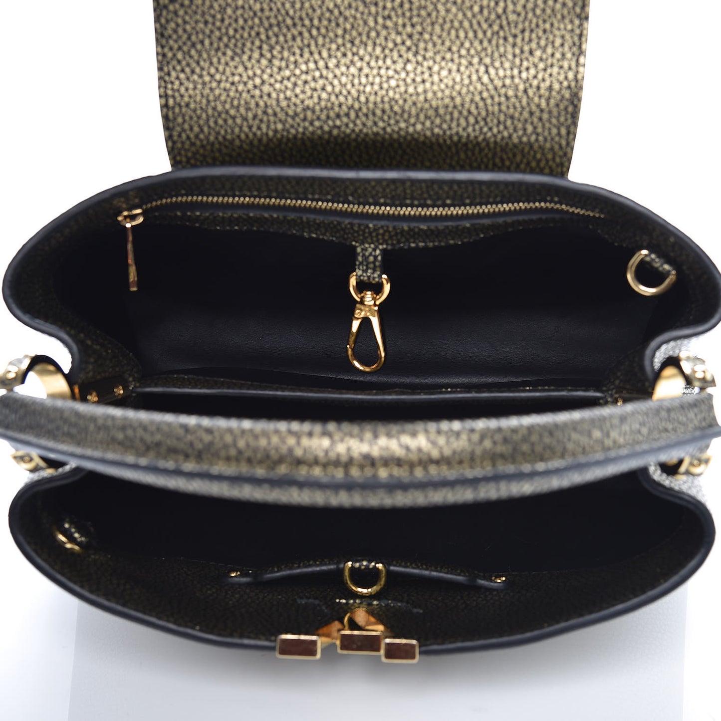 Metallic Taurillon Capucines PM Gold