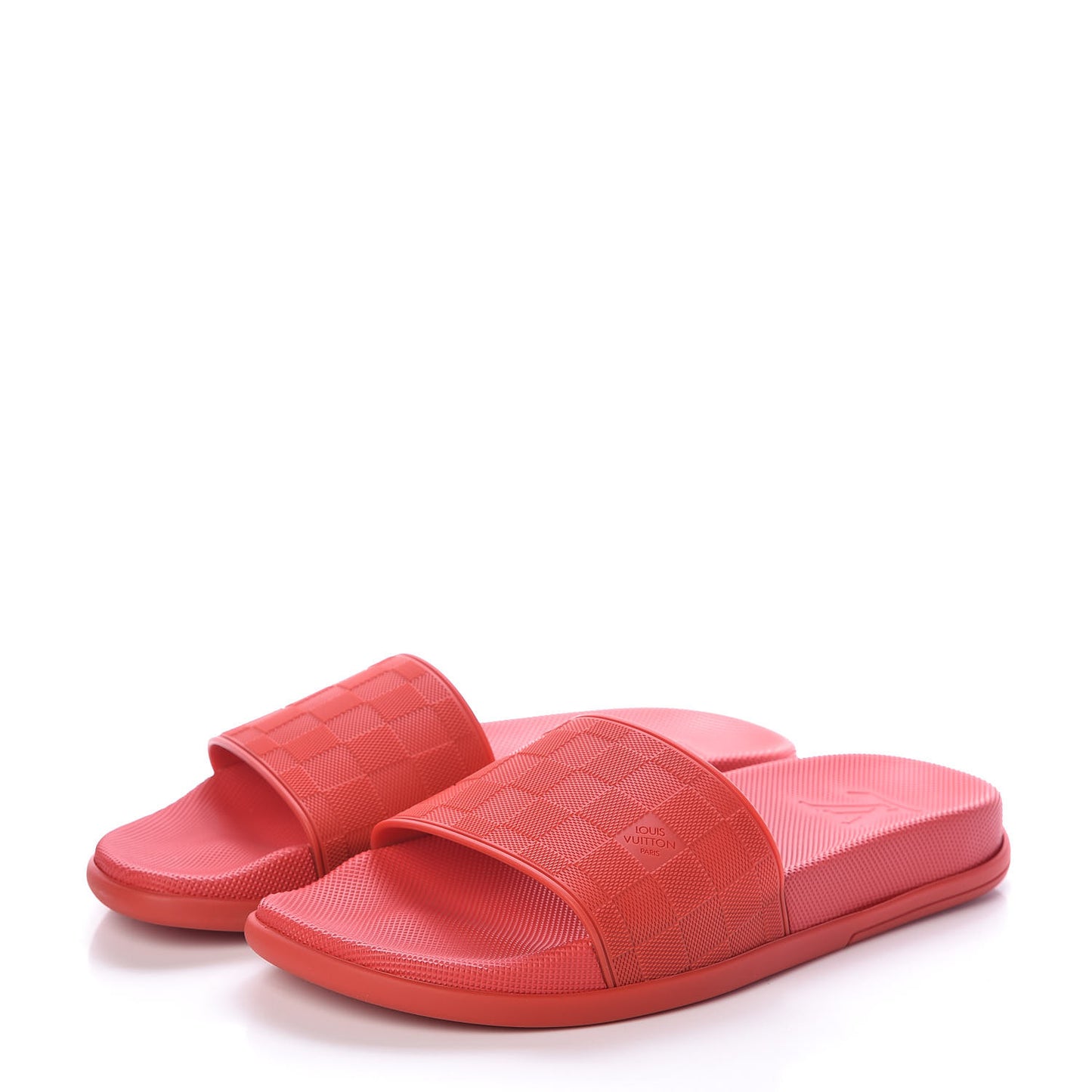 Rubber Damier Mens Waterfront Mules 6 Red
