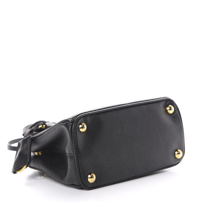 Prada Saffiano Lux Mini Galleria Double Zip Tote Black 3 of 15