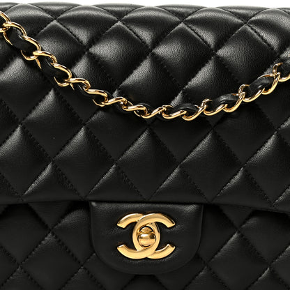 Chanel Lambskin Quilted Medium Double Flap Black 9 of 11