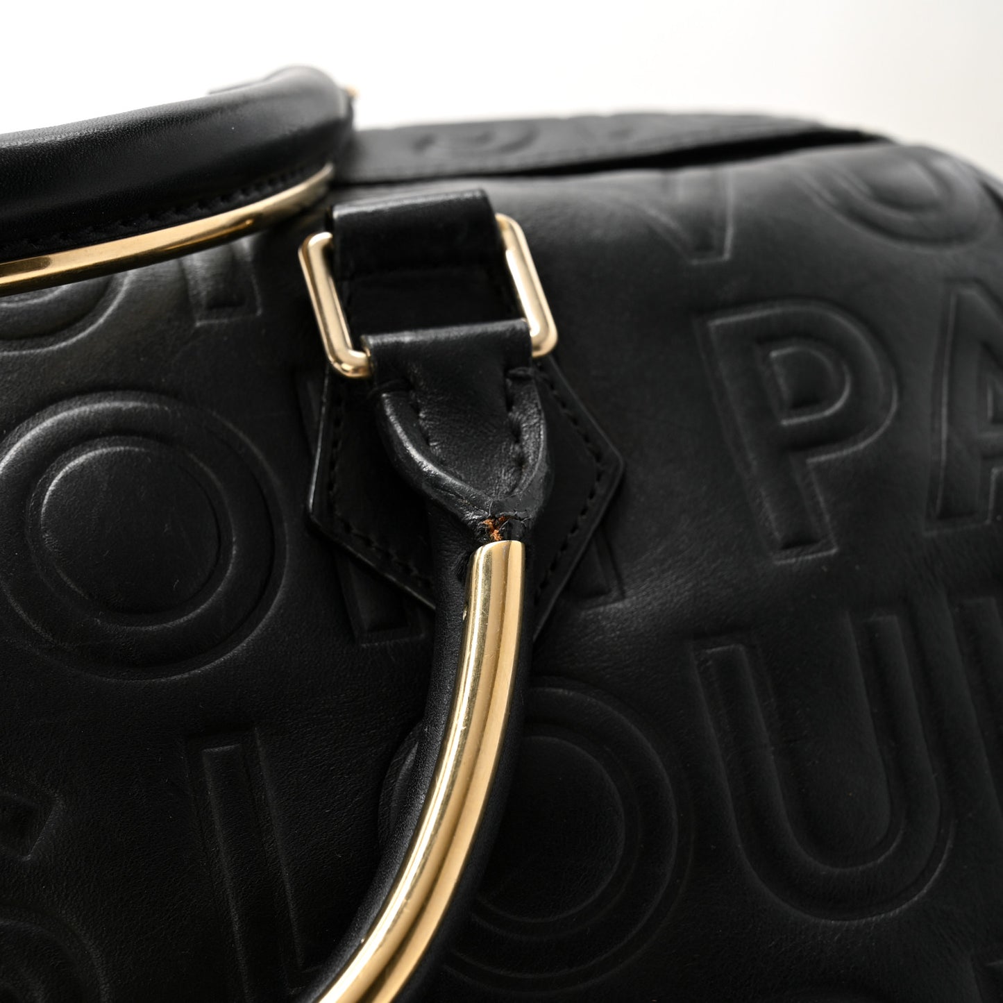 Calfskin Embossed Speedy Cube 30  Black