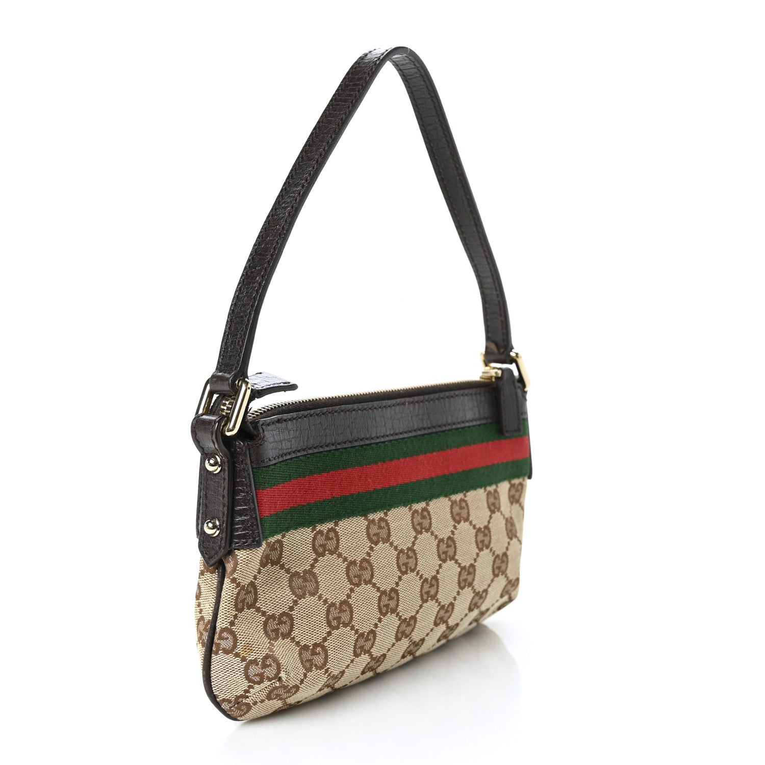 Gucci Monogram Web Pochette Dark Brown 3 of 9