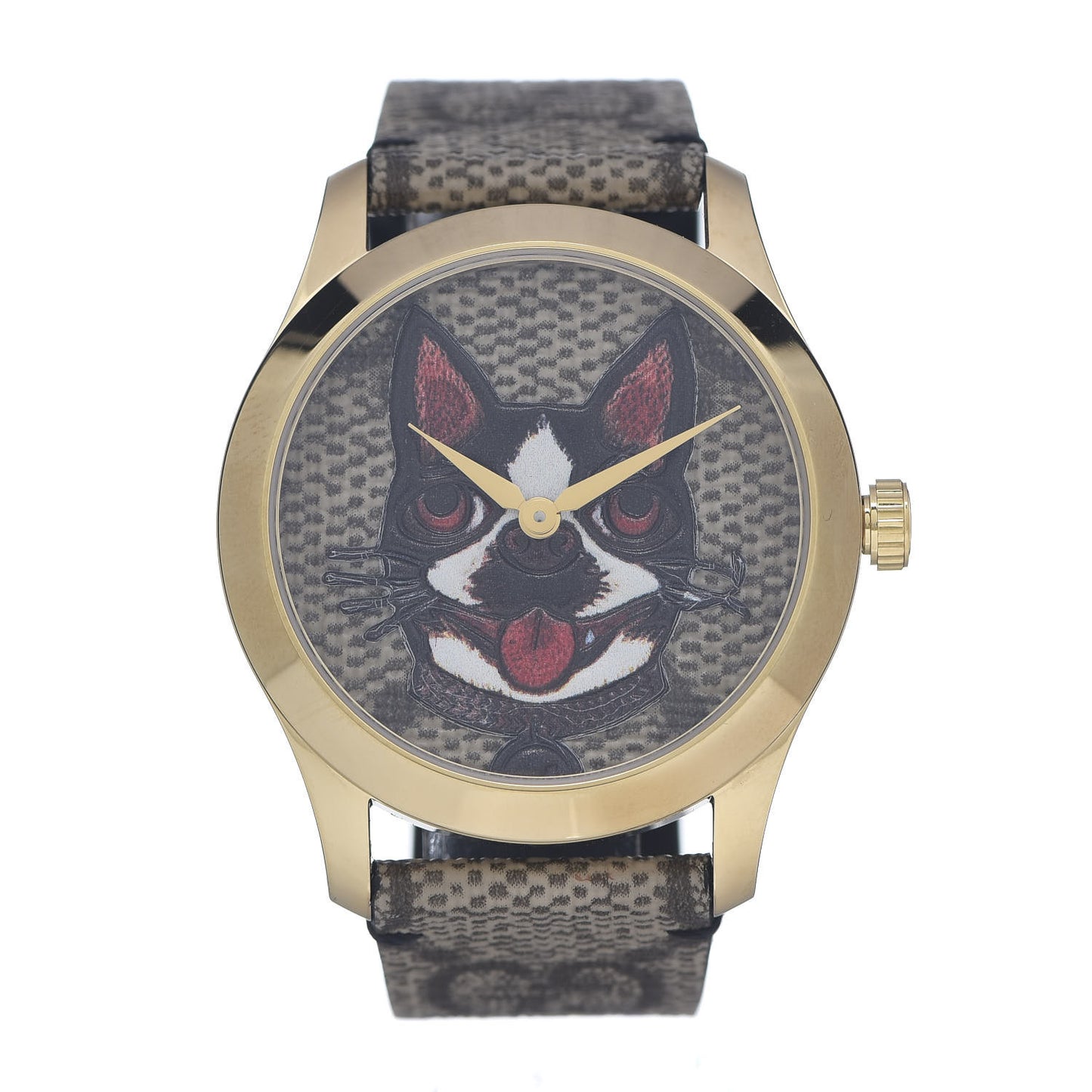 Stainless Steel Canvas 38mm G-Timeless GG Supreme Bosco Quartz Watch Brown