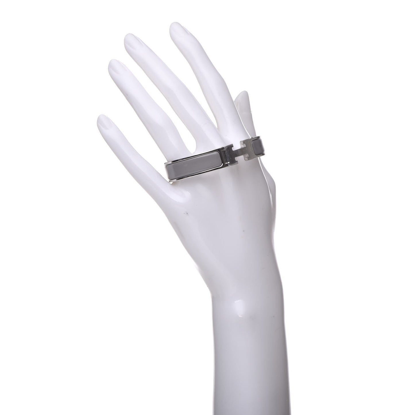 Enamel Narrow Clic Clac H Bracelet PM Gris Macadam