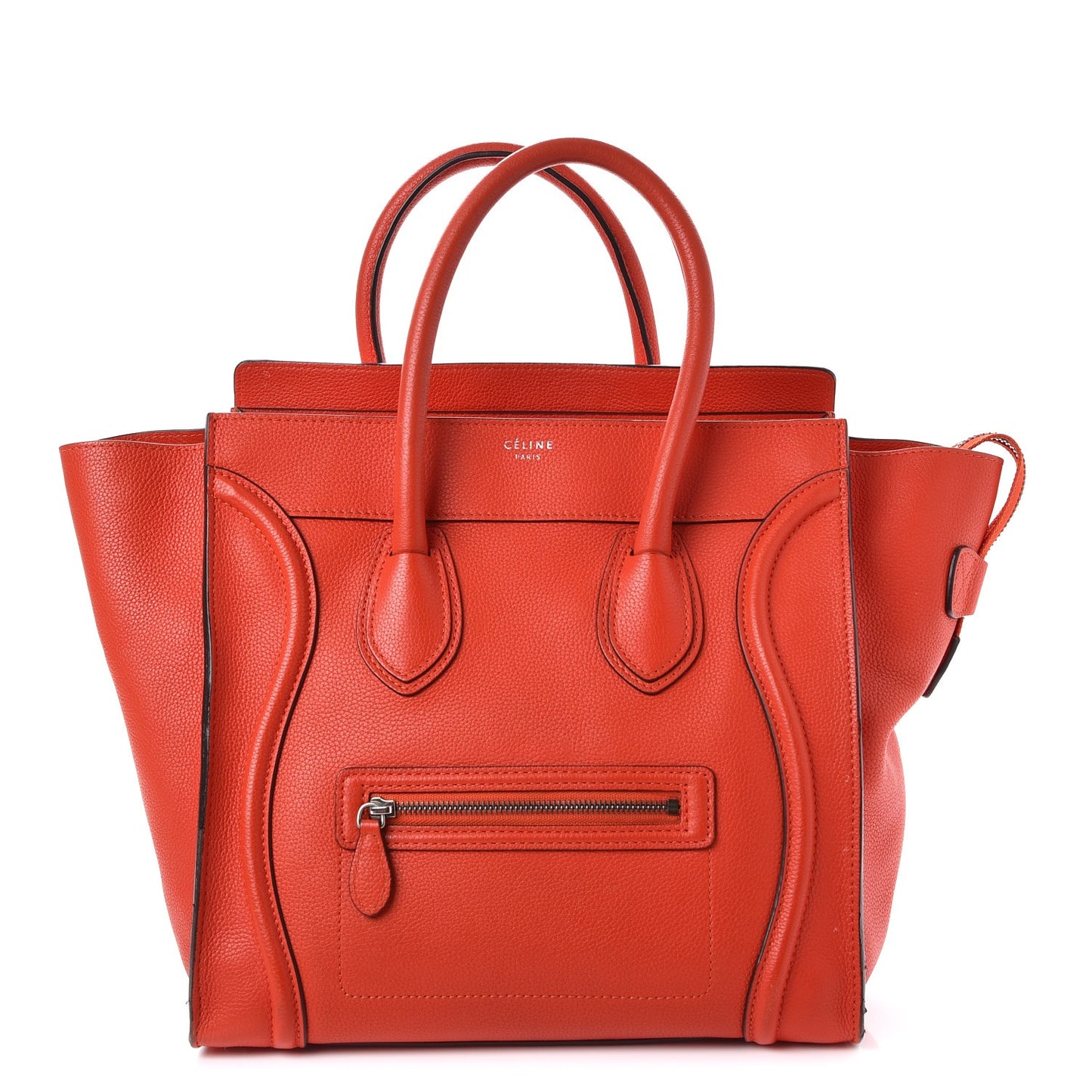 Drummed Calfskin Mini Luggage Vermillion