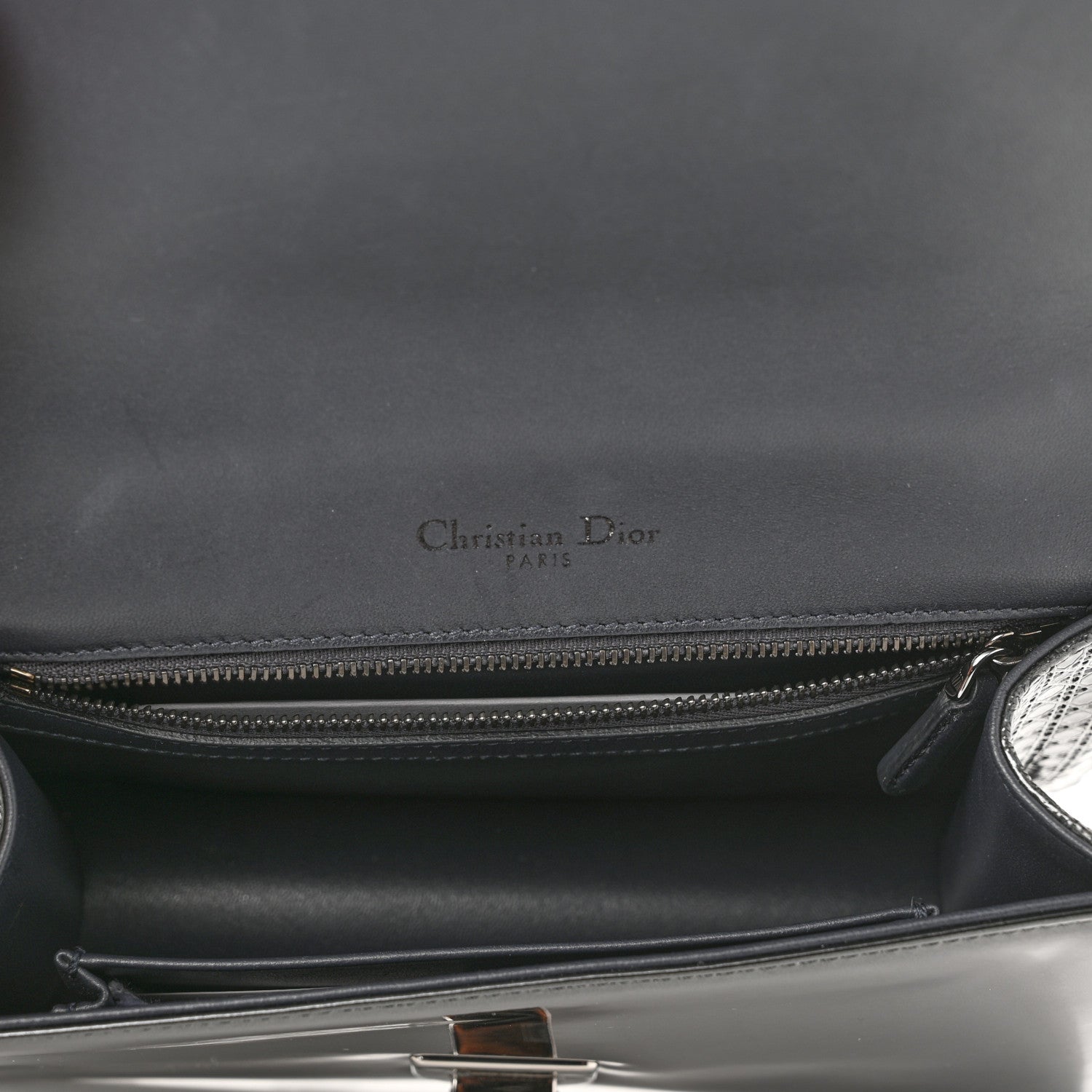 Christian Dior Metallic Patent Micro-Cannage Small Diorama Flap Bag Onyx Black 5 of 10
