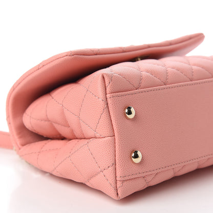 Chanel Caviar Quilted Mini Coco Handle Flap Pink 7 of 14