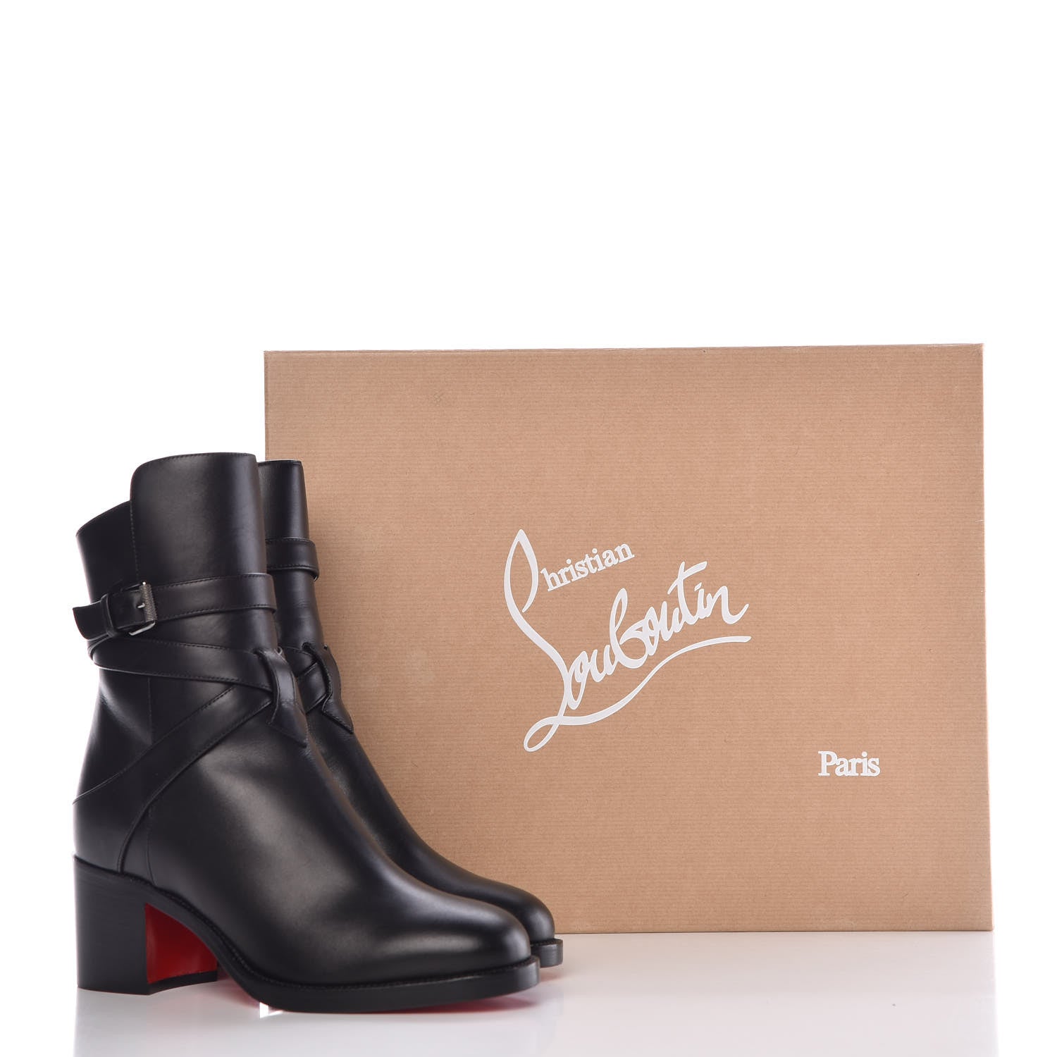 Christian Louboutin Calfskin Karistrap 70 Ankle Boots 34.5 Black 8 of 8