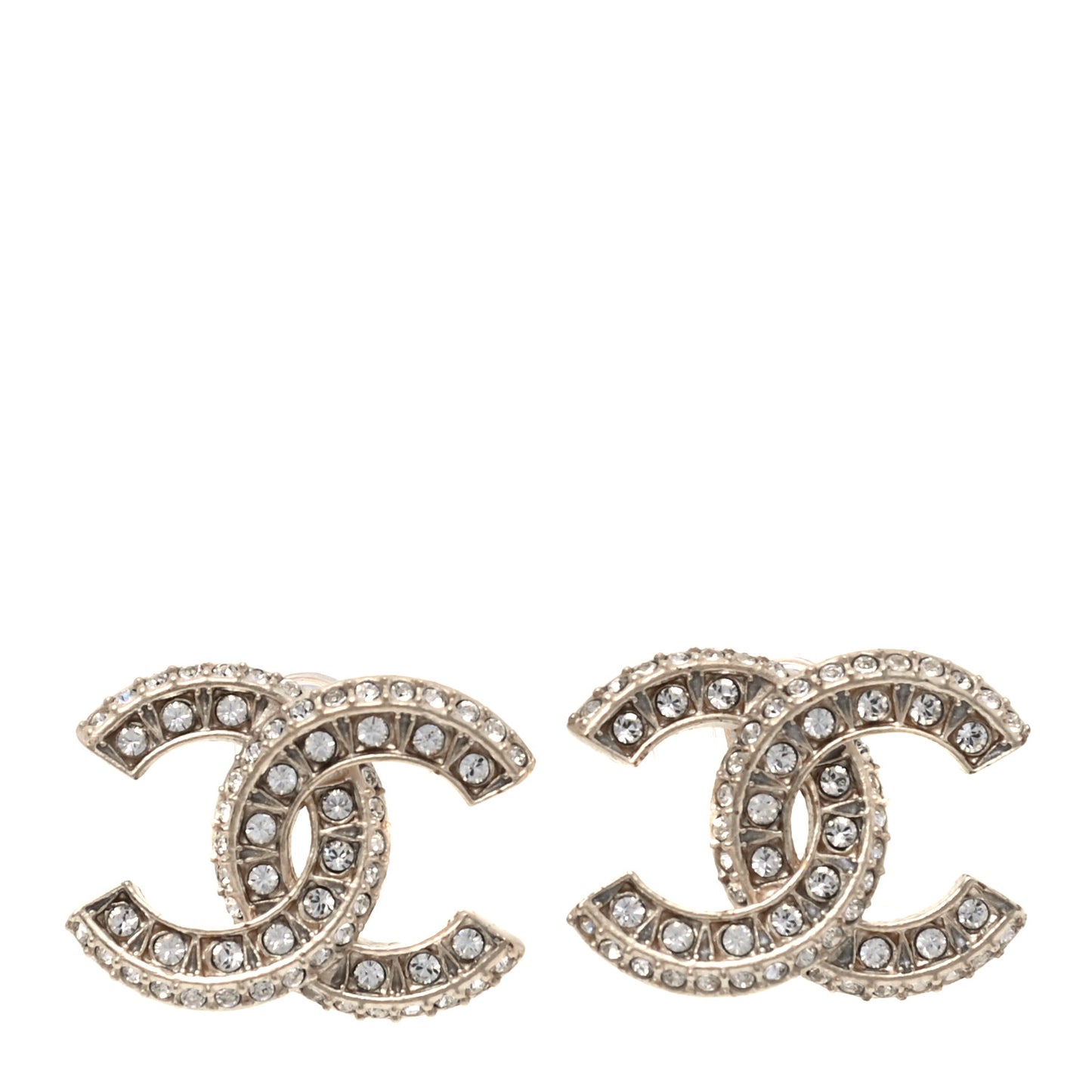 Crystal Timeless CC Earrings Light Gold