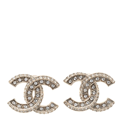 Chanel Crystal Timeless CC Earrings Light Gold 1 of 3