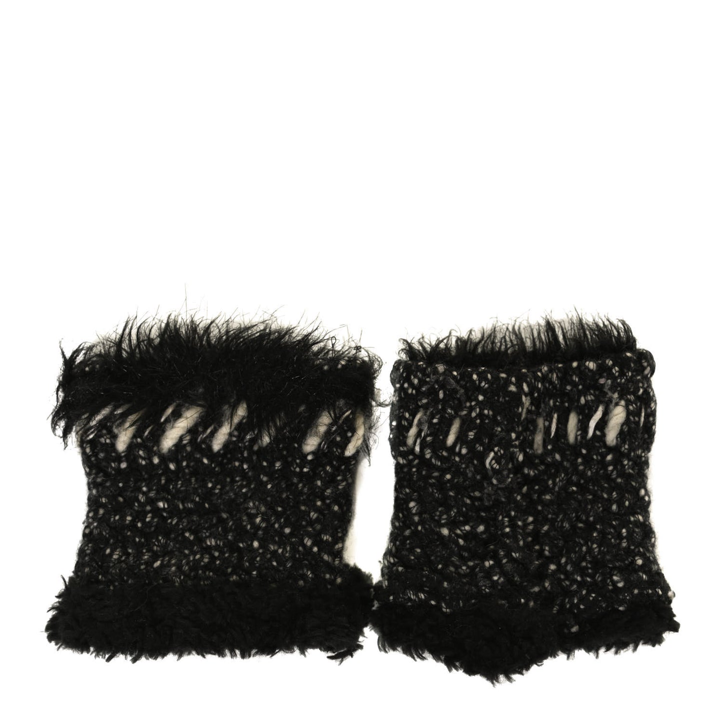 Tweed Fingerless Gloves Black