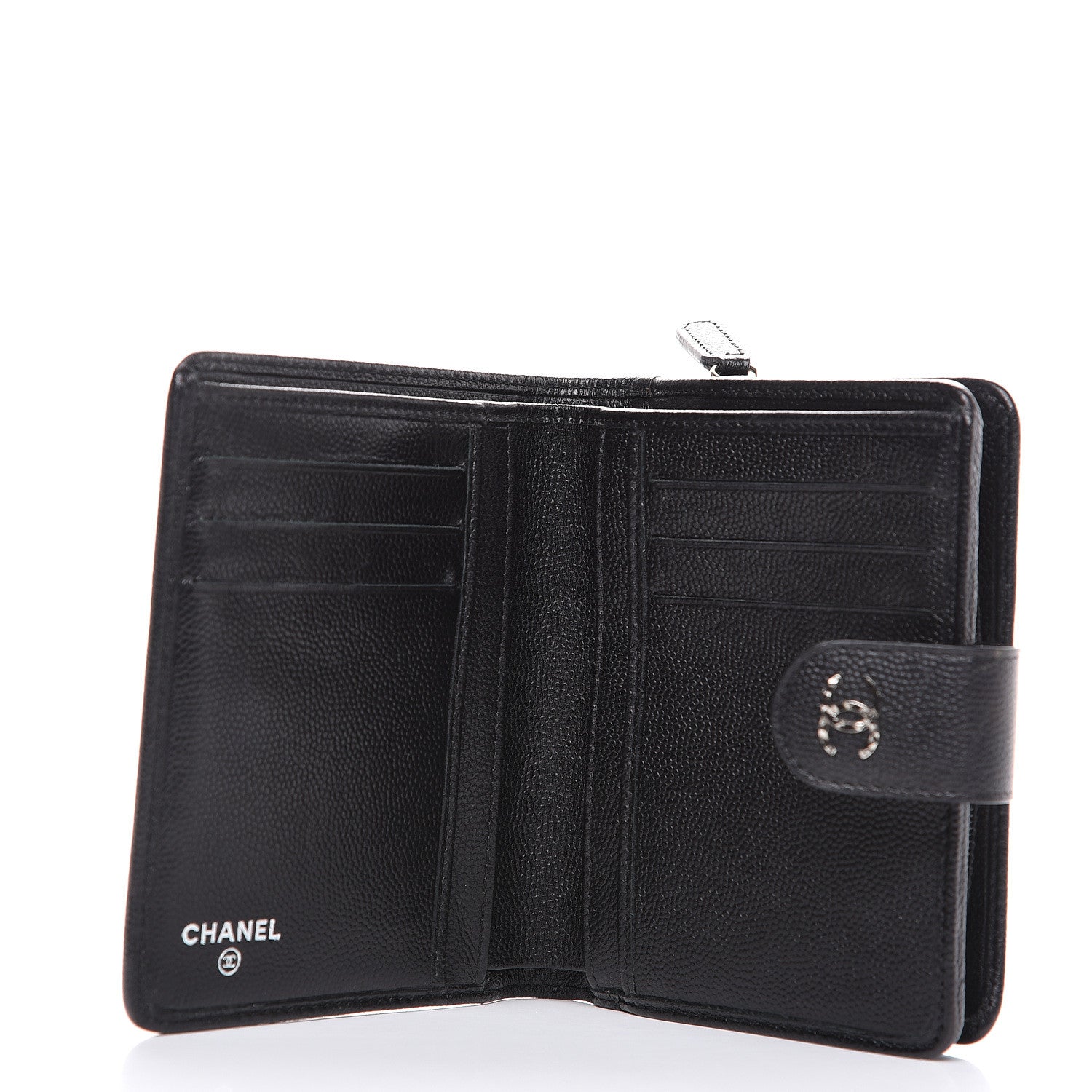 Chanel Caviar Sevruga French Compact Wallet Black 4 of 9