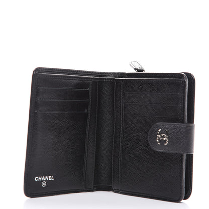 Chanel Caviar Sevruga French Compact Wallet Black 4 of 9