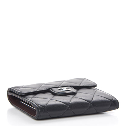 Chanel Lambskin Quilted Small Compact Wallet Black 4 of 8