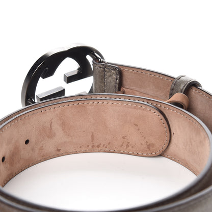 Gucci Metallic Calfskin Interlocking G 40mm Belt 85 34 Pewter 8 of 8