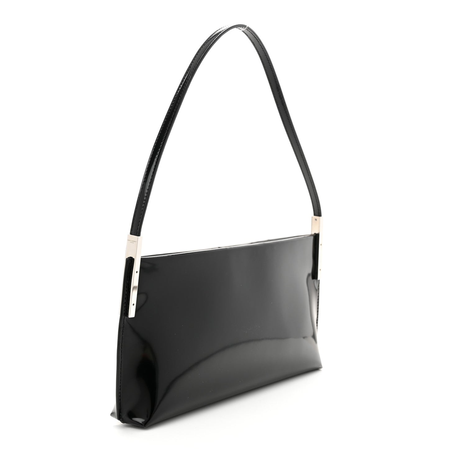 Patent Calfskin Small Suzanne Rigid Shoulder Bag Black