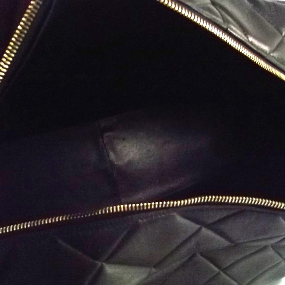 Lambskin Quilted Luggage Bag Black
