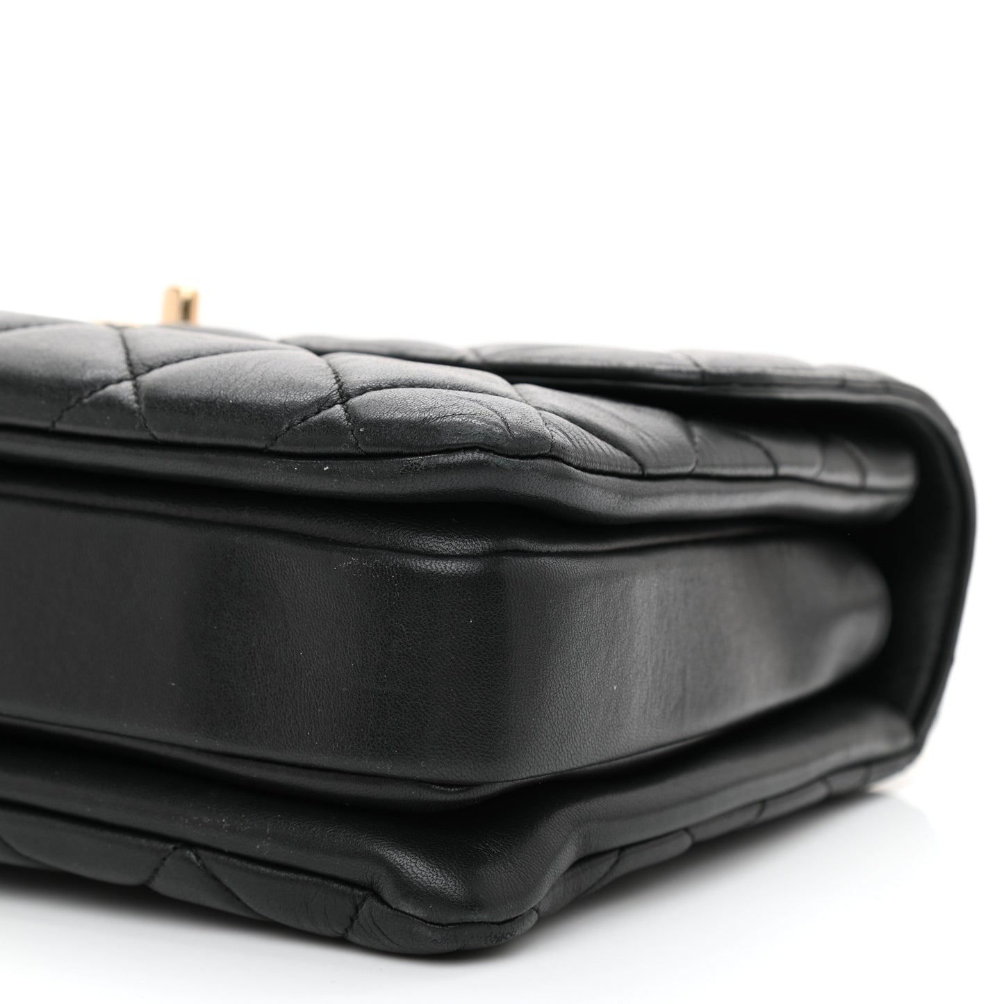 Lambskin Quilted Medium Trendy CC Flap Dual Handle Bag Black