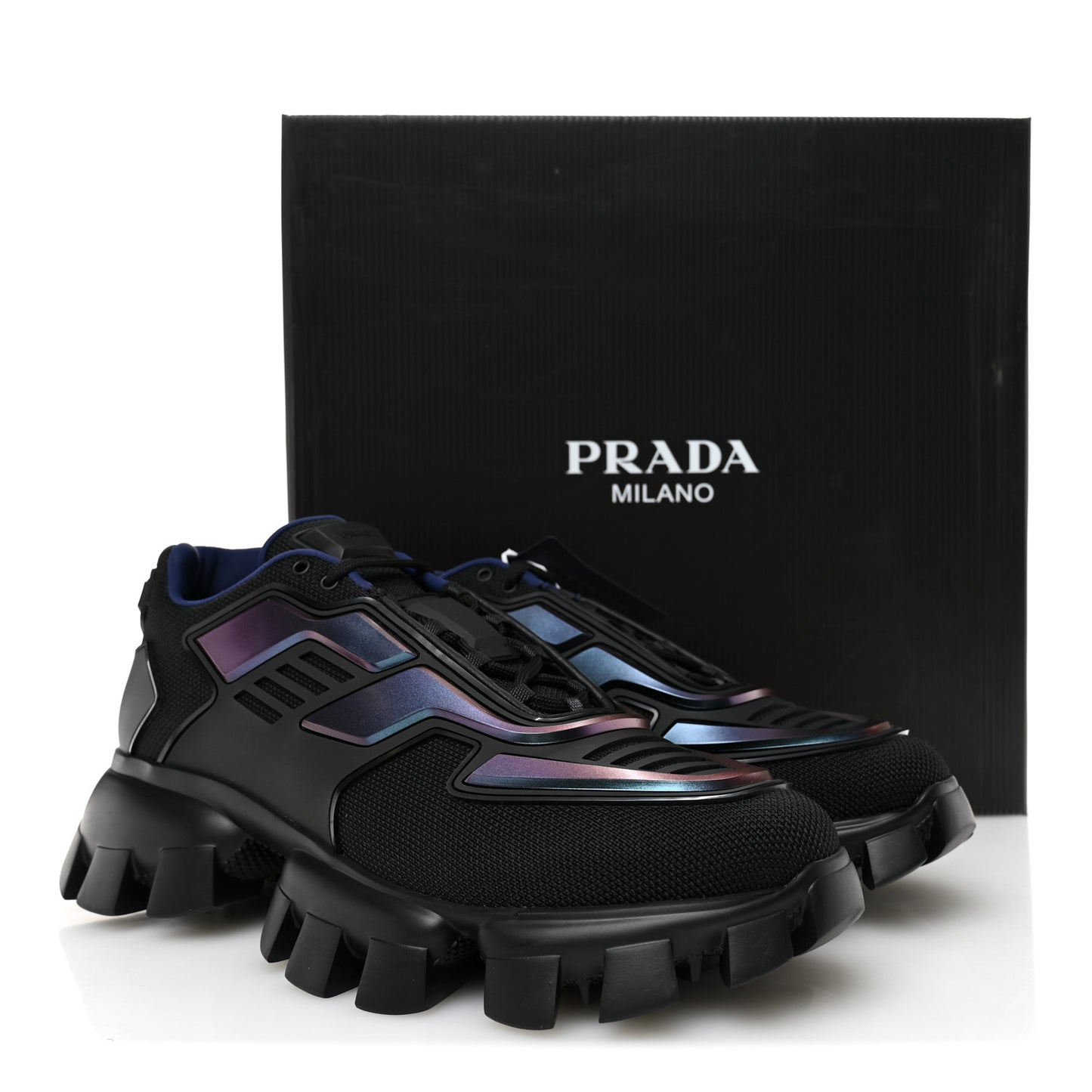 Rubber Knit Fabric Iridescent Mens Cloudbust Thunder Sneakers 10.5 Black