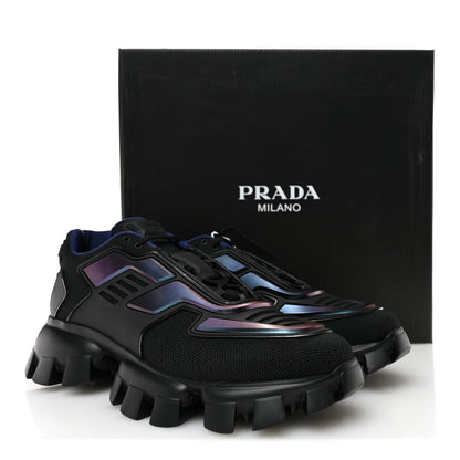 Prada Rubber Knit Fabric Iridescent Mens Cloudbust Thunder Sneakers 10.5 Black 10 of 10