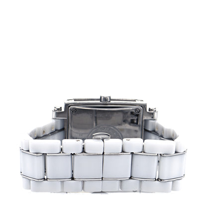 Fendi Stainless Steel Ceramic Diamond Dial 30mm Quadro Quartz Watch White 3 of 6