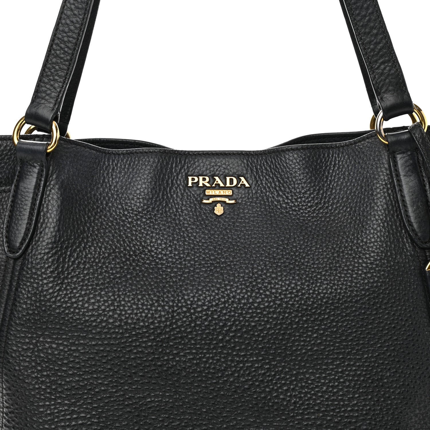 Prada Vitello Daino Side Pocket Tote Black 11 of 15