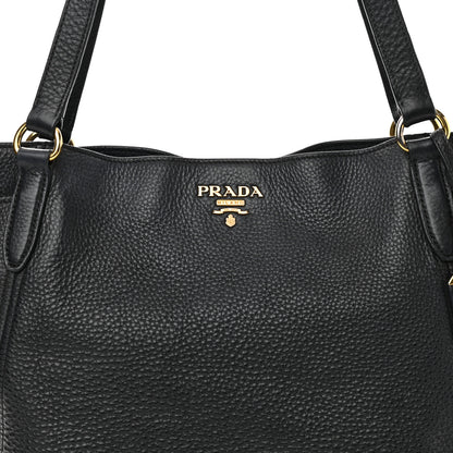 Prada Vitello Daino Side Pocket Tote Black 11 of 15