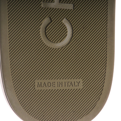 Chanel Lambskin Canvas Chain Flat Sandals 37 Khaki 6 of 8