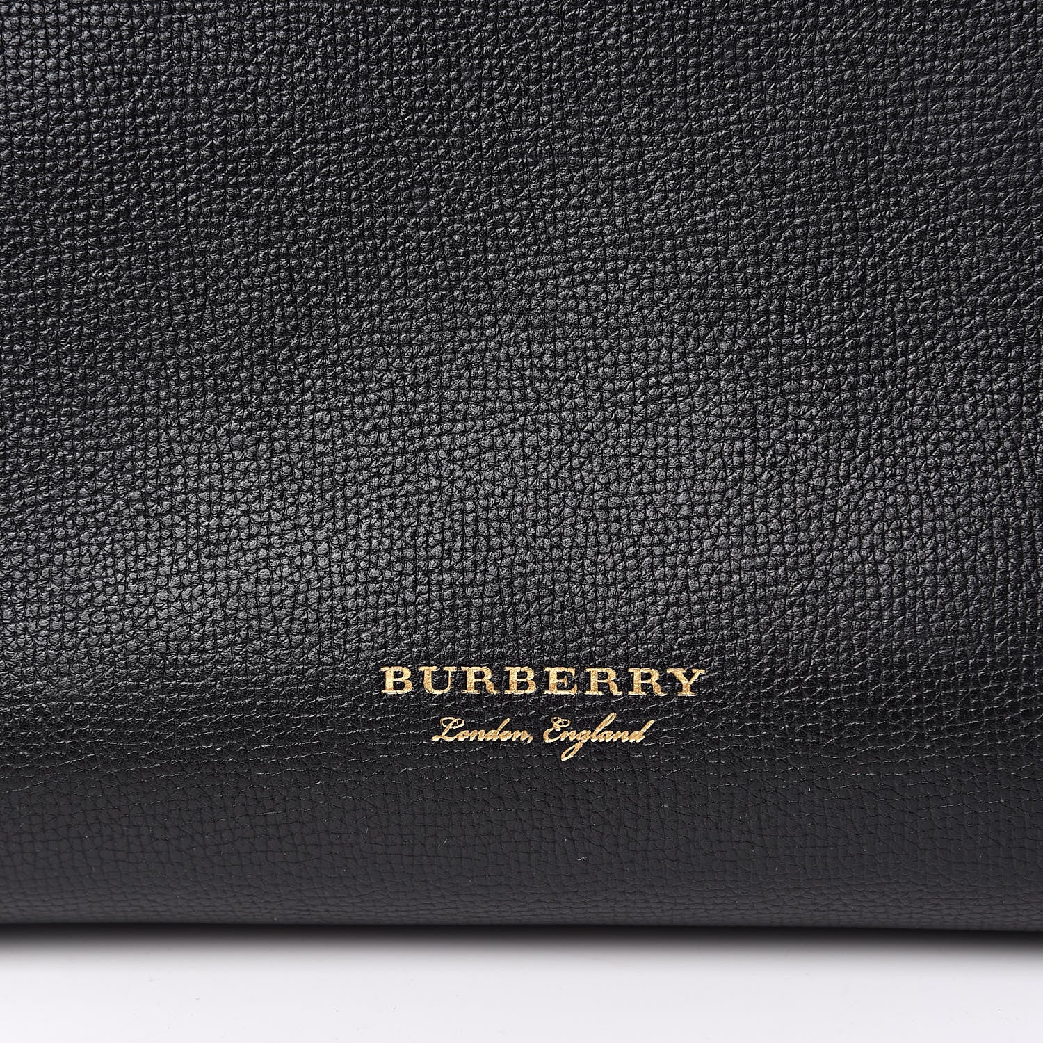 Burberry Grainy Calfskin House Check Medium Banner Tote Black 11 of 11