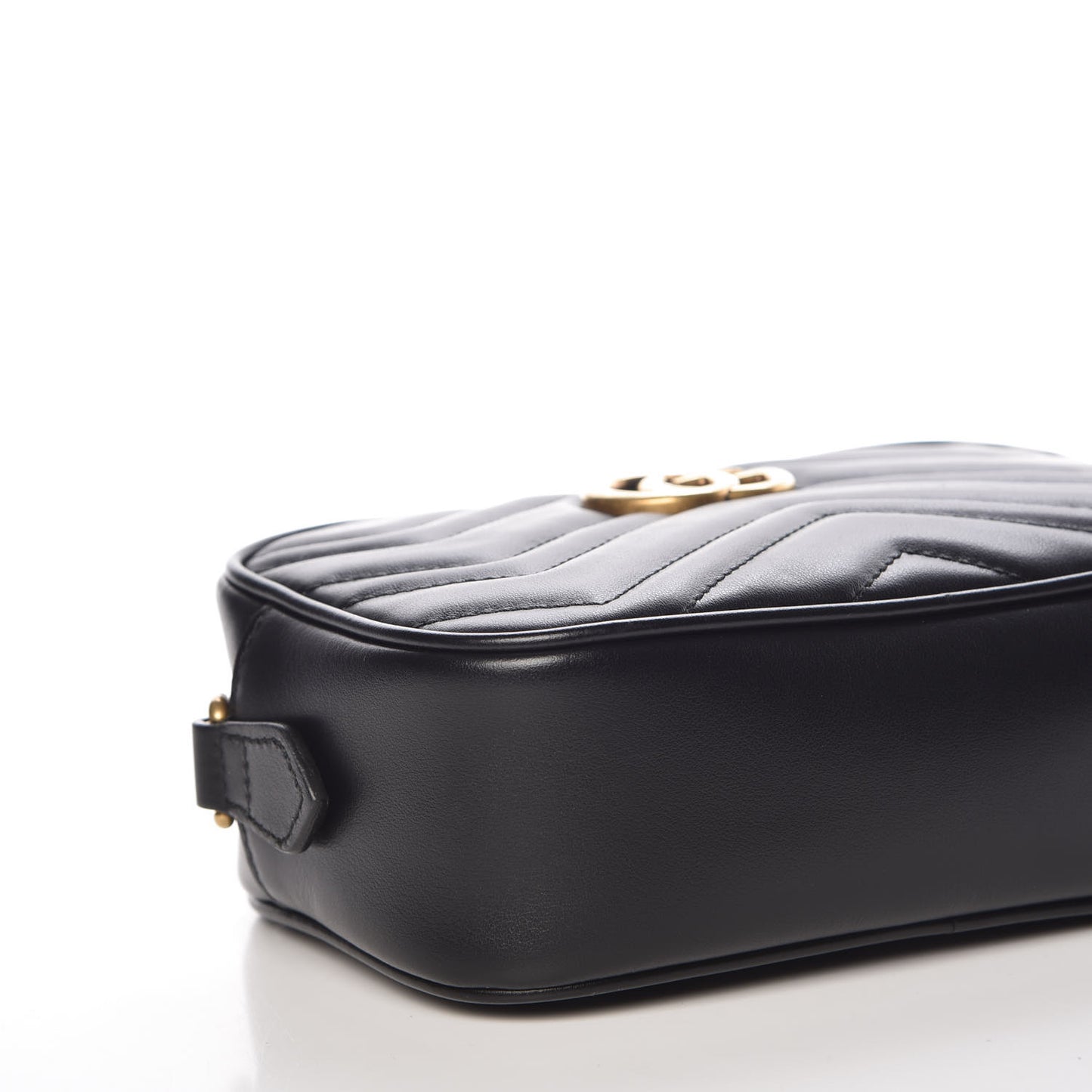 Calfskin Matelasse Mini GG Marmont Chain Shoulder Bag Black