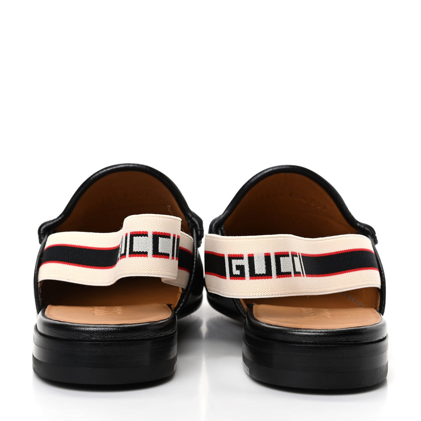 Goatskin Stripe Mens Horsebit Slingback Slippers 10.5 Black