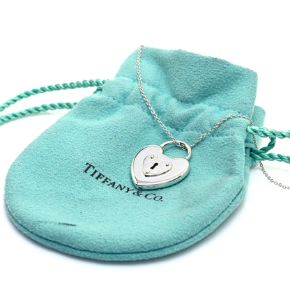 Tiffany Sterling Silver Heart Lock Pendant Necklace 6 of 6