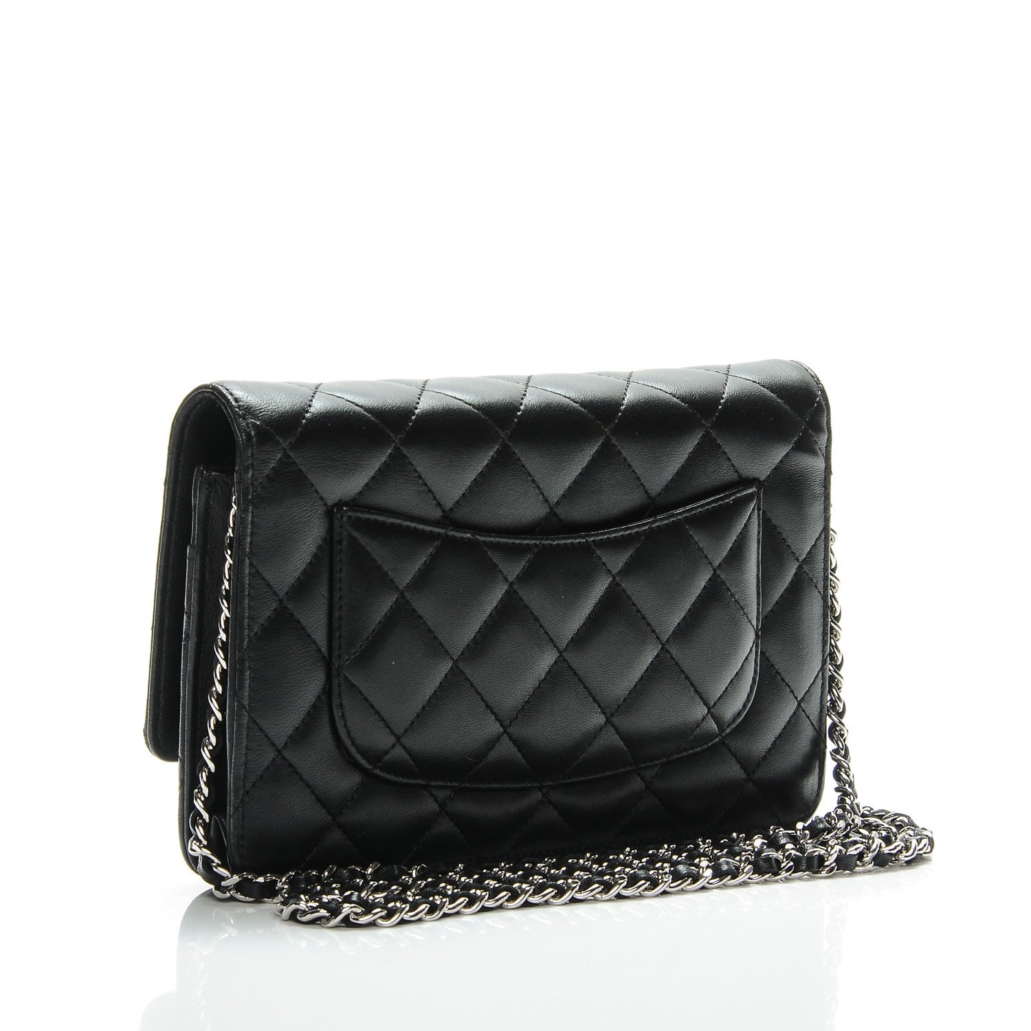 Chanel Lambskin Quilted Wallet On Chain WOC Black 3 of 9