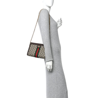 Gucci GG Supreme Monogram Web Small Ophidia Chain Shoulder Bag Brown 2 of 10