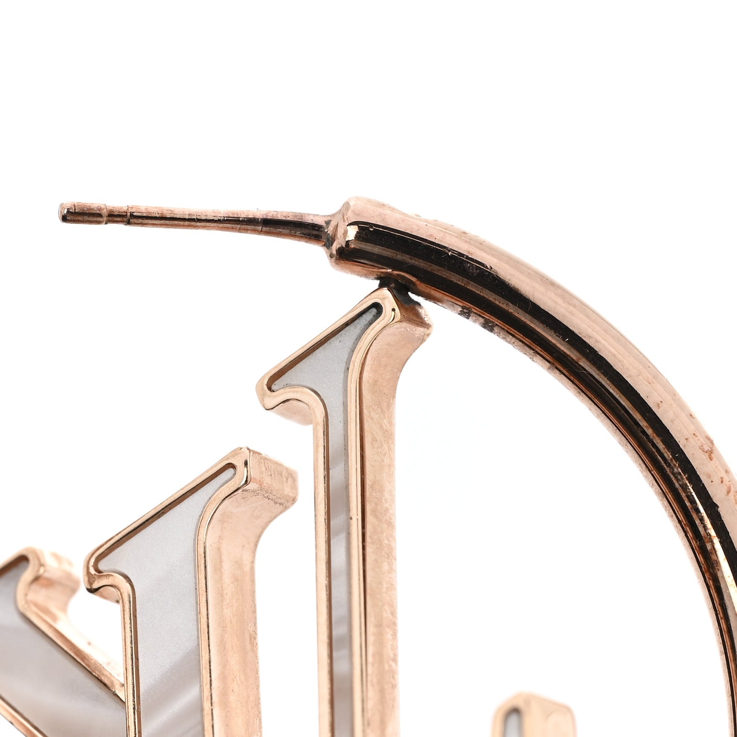 Brass Mother of Pearl Stellar Earrings Rose Gold