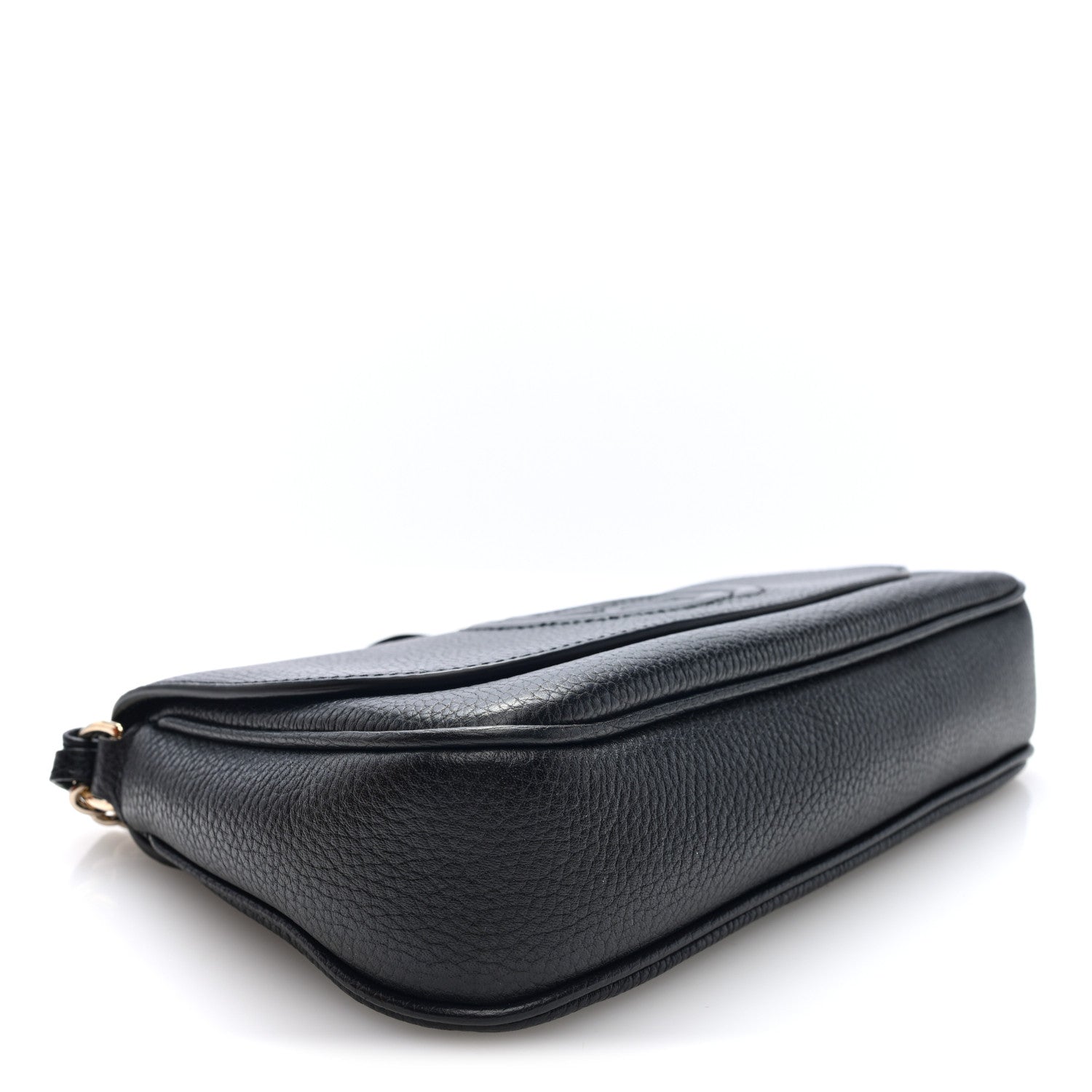 Gucci Pebbled Calfskin Medium Soho Flap Crossbody Black Black 4 of 10