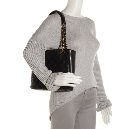Chanel Caviar Quilted Petit Shopping Tote PST Black 2 of 8
