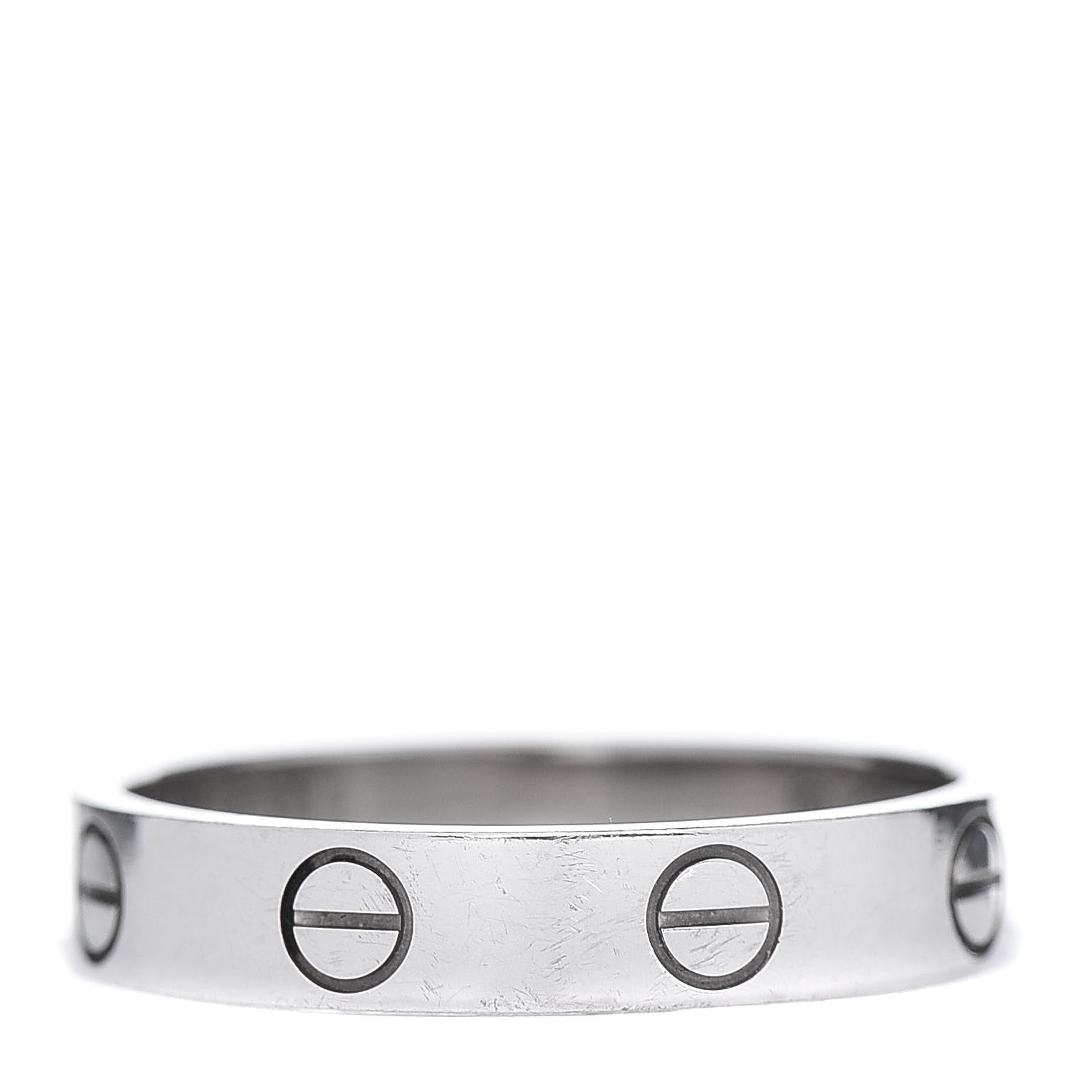Cartier 18K White Gold 3.5mm LOVE Wedding Band Ring 53 6.25 3 of 5