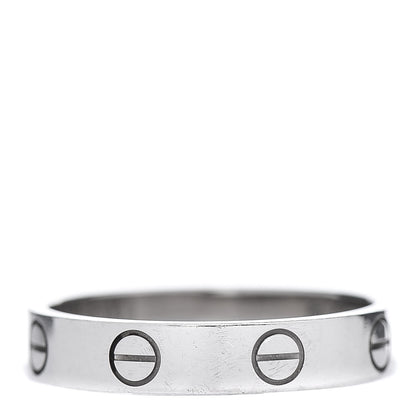 Cartier 18K White Gold 3.5mm LOVE Wedding Band Ring 53 6.25 3 of 5