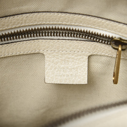 Gucci Grained Calfskin Logo Messenger Bag White 6 of 10