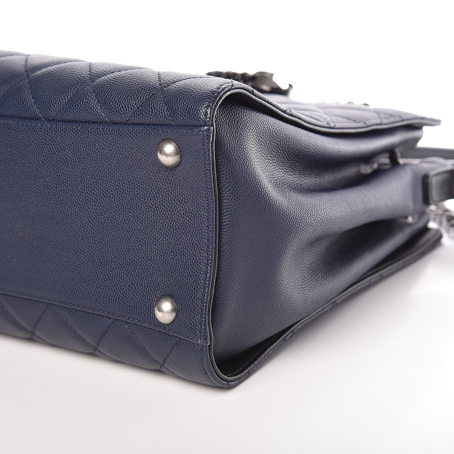 Chanel Caviar Quilted Medium CC Bucket Bag Dark Blue 6 of 9