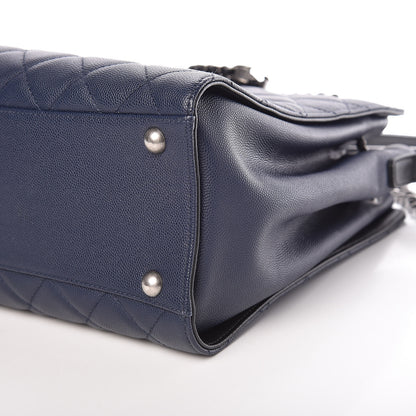 Chanel Caviar Quilted Medium CC Bucket Bag Dark Blue 6 of 9